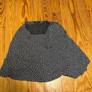 Madewell Black and White Asymmetrical Skater Skirt